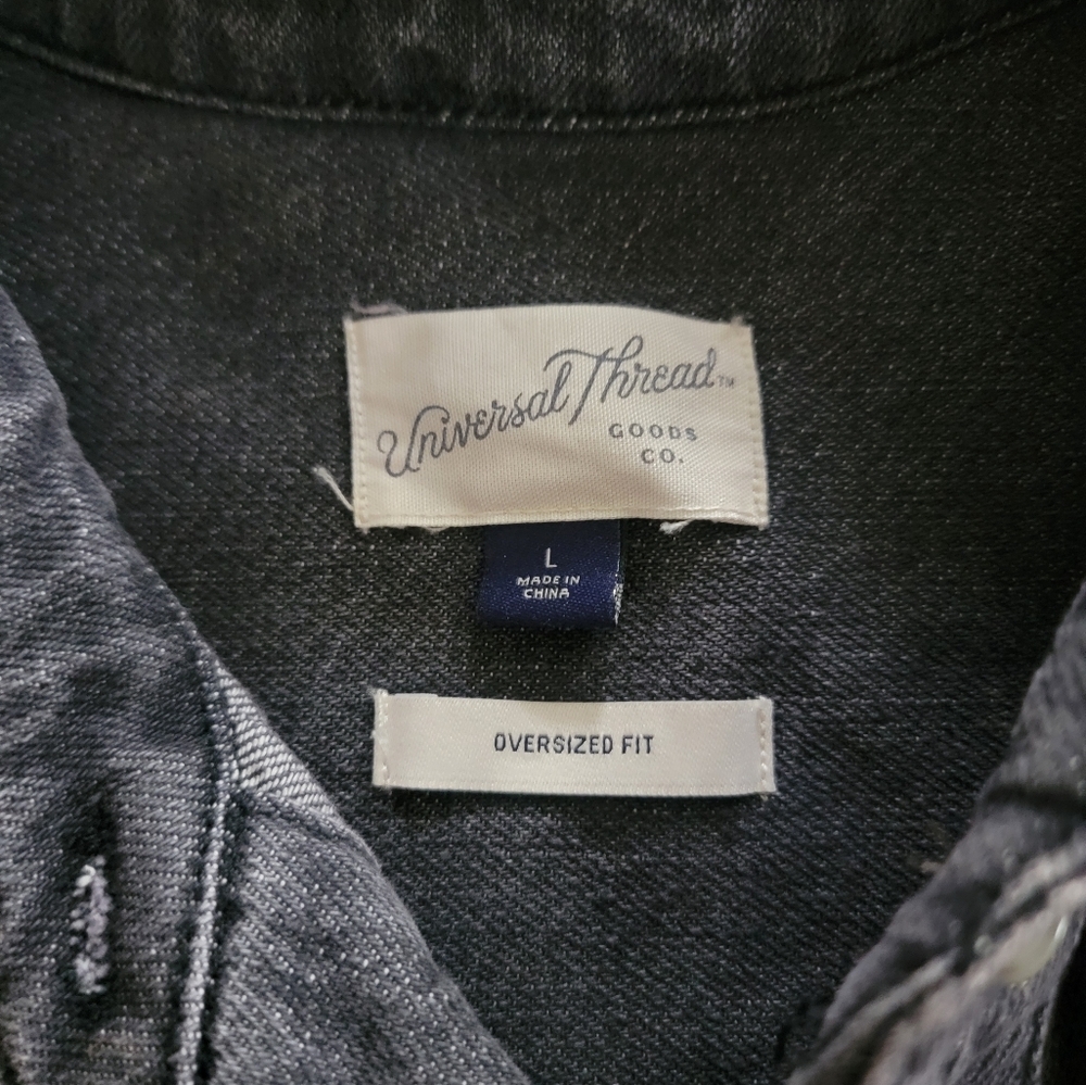 Universal Thread Gray Button Up Jean Shirt Jacket - Picture 2 of 6